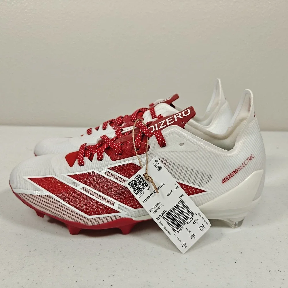 Adidas Adizero Electric Football Cleats Men's 7.5 White Red IE6288 New